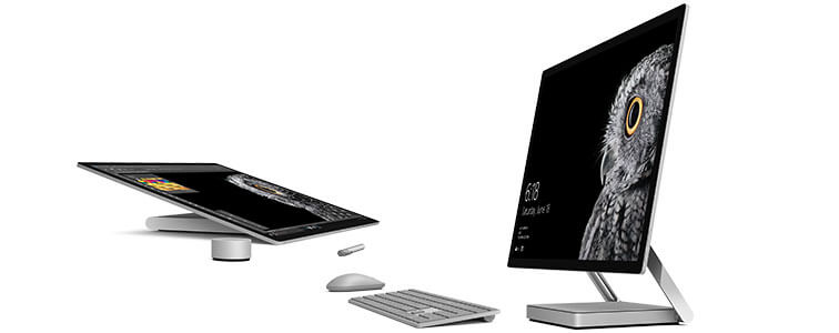 Der 28″ Zoll große Surface Studio Desktop-PC lässt sich blitzschnell in ein Zeichenbrett verwandeln, das Sie als TouchDisplay oder mit Pen bedienen können.